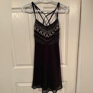 Elegant Black Beaded Dress
